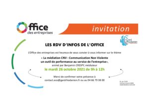 Bagnols sur Cèze – Actualité & Agenda – Atelier découverte : la médiation CNV, le 26 octobre 2021
